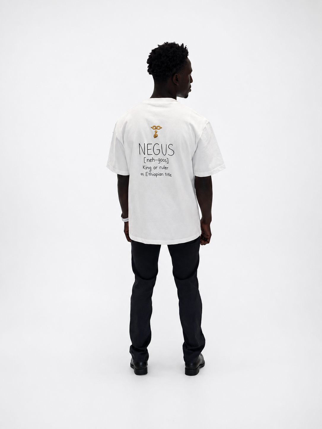 NEGUS Black on White T-Shirt