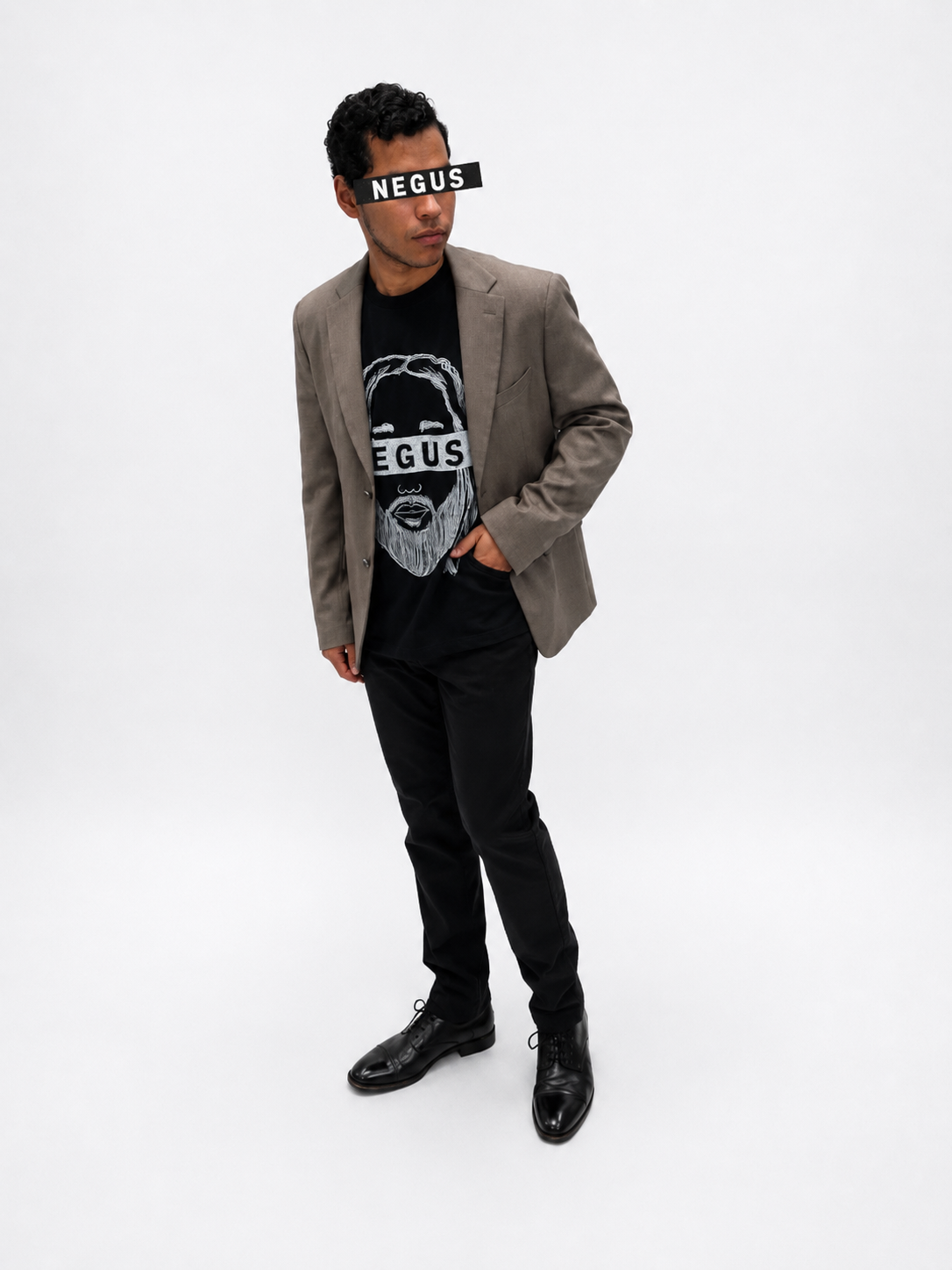 NEGUS White on Black T-Shirt